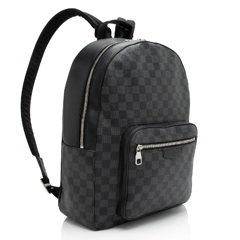 Ladies Louis Vuitton handbags with a detachable coin purse insideLouis Vuitton Damier Graphite Josh Backpack (SHF-23302)