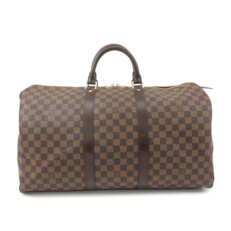 Louis Vuitton Neverfull bags with large capacity for everyday essentialsLouis Vuitton Damier Keep All 50 Boston Bag Brown N41427