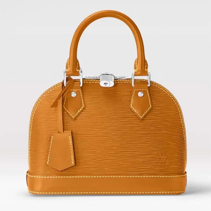 Louis Vuitton Twist bags with a contrast - colored interior for visual interestLouis Vuitton LV Women Alma BB Handbag Honey Gold Epi Grained Cowhide Leather