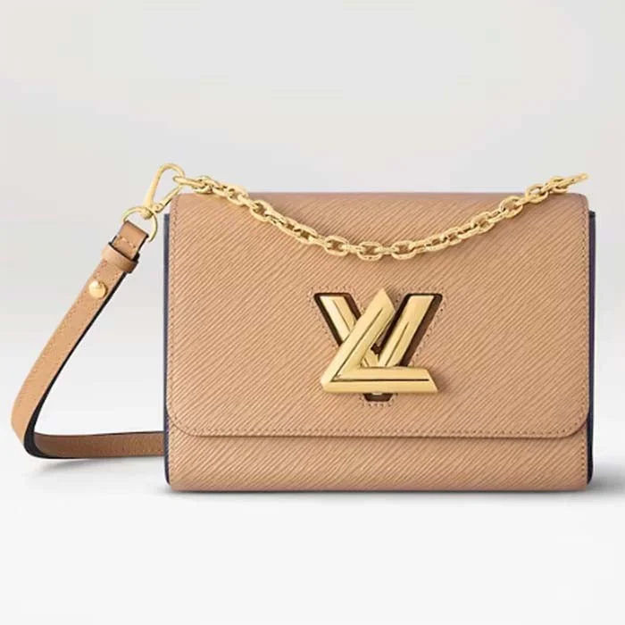 Louis Vuitton crossbody bags with adjustable shoulder straps for comfortLouis Vuitton LV Women Twist MM Camel Light Brown Epi Grained Cowhide Leather