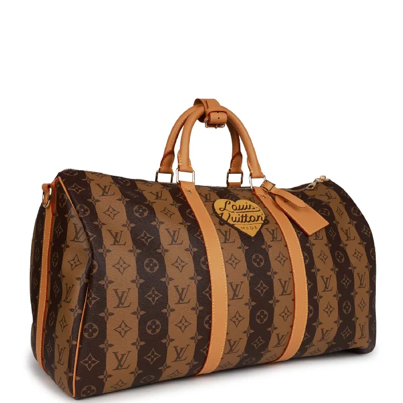 Louis Vuitton Twist bags with the iconic LV - turnlock closureLouis Vuitton x Nigo Reverse Monogram Striped Keepall Bandouliere 50