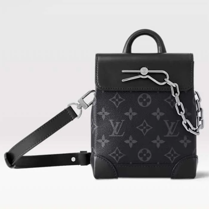 Louis Vuitton Twist bags with a snakeskin - effect panel for a bold lookLouis Vuitton Unisex LV Nano Steamer Monogram Eclipse Coated Canvas Cowhide Leather