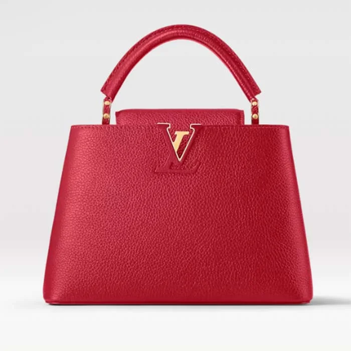 Louis Vuitton tote bags with a spacious interior and multiple pocketsLouis Vuitton LV Women Capucines BB Handbag Scarlet Red Taurillon Cowhide Leather