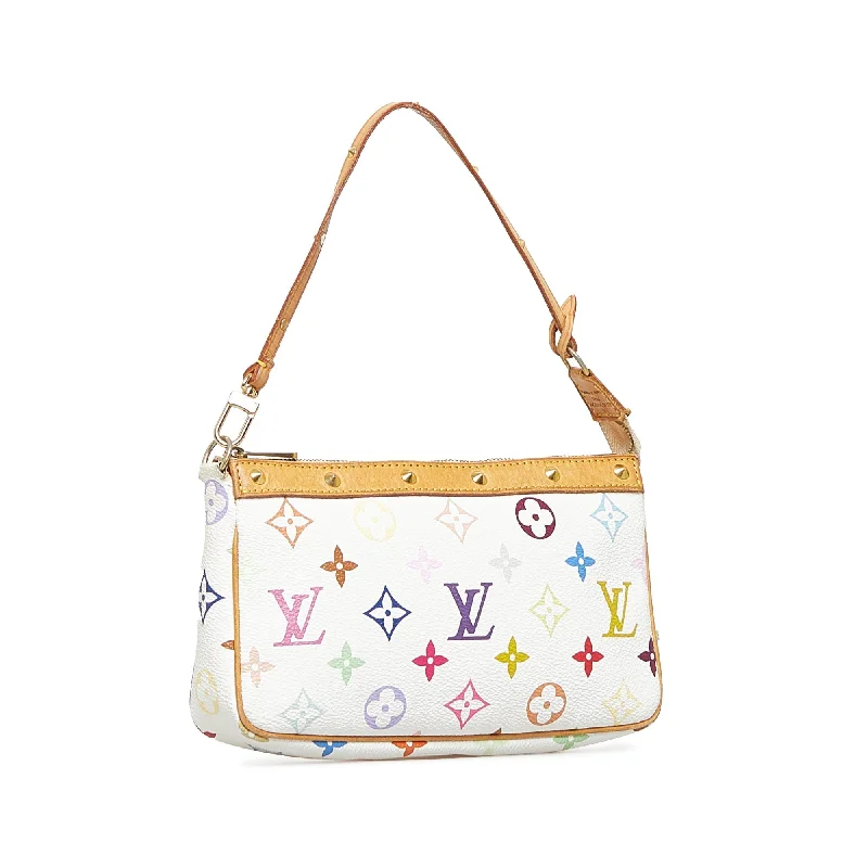 Ladies Louis Vuitton Capucines bags with a detachable shoulder strapLOUIS VUITTON Monogram Multicolore Pochette Accessoires Baguette