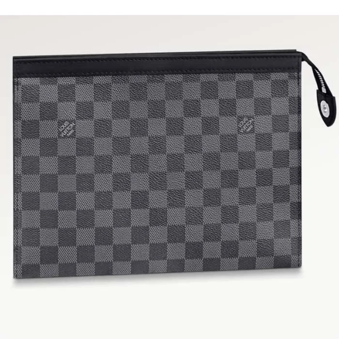 Small - sized Louis Vuitton Pochette Metis bags for a compact carryLouis Vuitton LV Unisex Pochette Voyage MM Black Grey Damier Graphite Coated Canvas