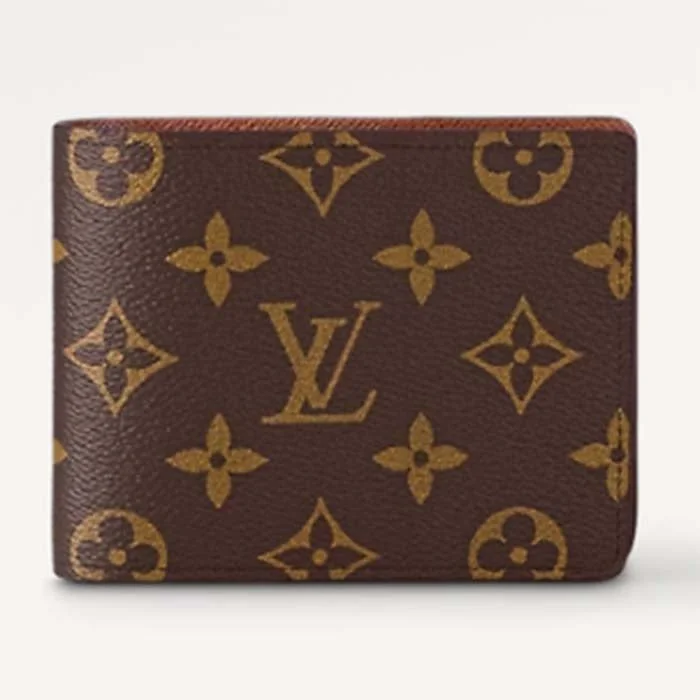 Louis Vuitton bags with a snap - button closure and a decorative charm for styleLouis Vuitton LV Unisex Multiple Wallet Coated Canvas Cowhide Leather Canvas Lining