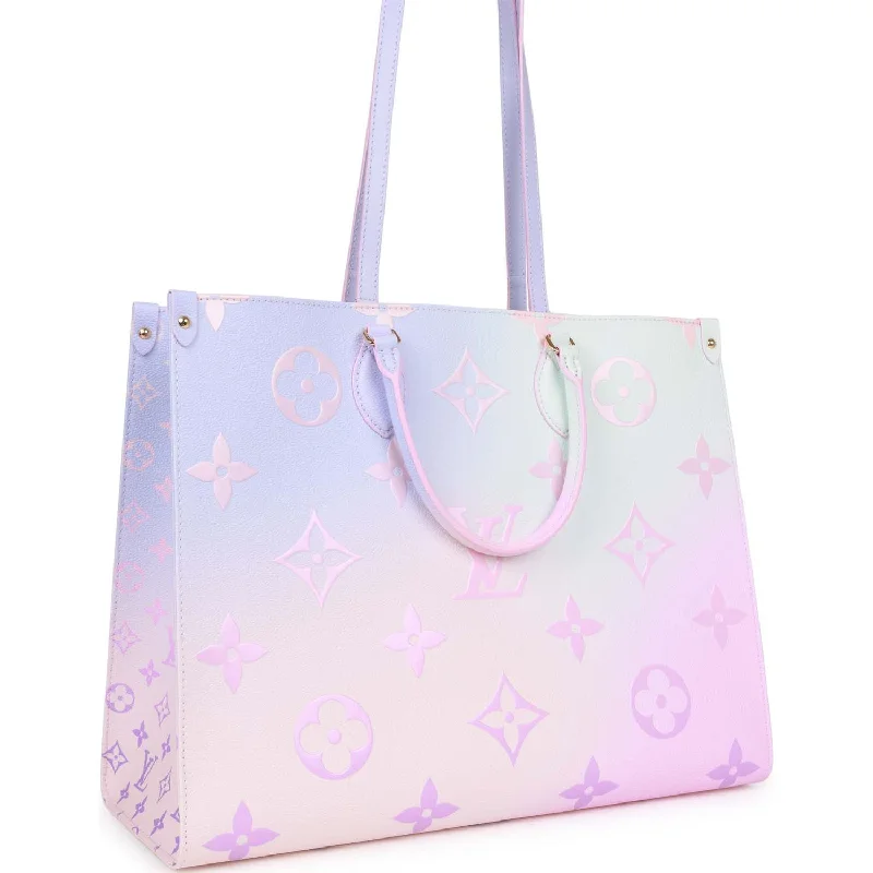 Ladies Louis Vuitton Capucines bags with gold - toned hardwareLouis Vuitton Sunrise Pastel Giant Monogram OnTheGo GM