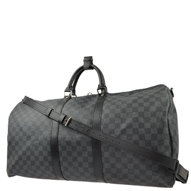 Louis Vuitton bags with a magnetic snap closure for easy accessLouis Vuitton Damier Graphite Keepall Bandouliere 55 Bag M41413