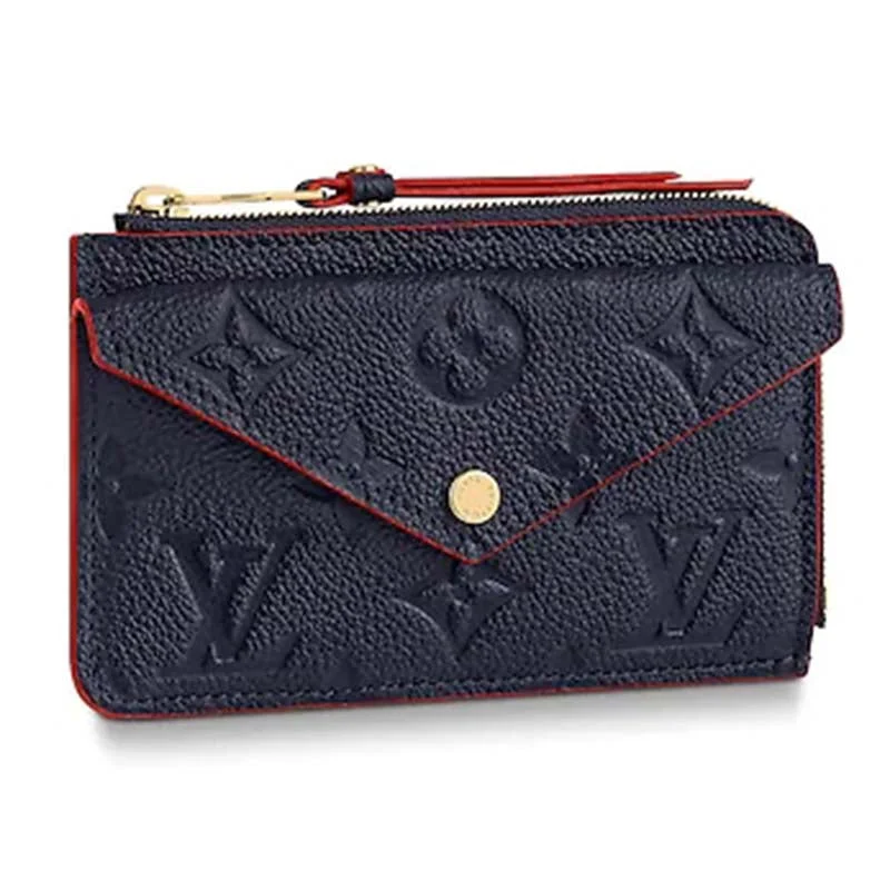 Louis Vuitton bags with a snap - button closure and a decorative charm for styleLouis Vuitton LV Unisex Card Holder Recto Verso Monogram Empreinte Leather