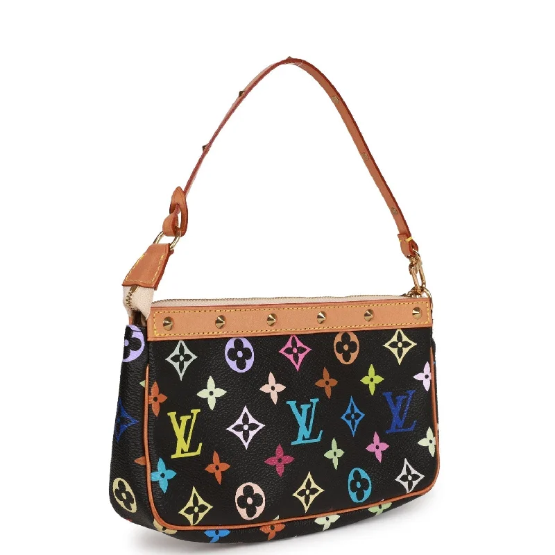 Louis Vuitton backpacks with a padded back panel for comfort during long - wearVintage Louis Vuitton Monogram Multicolor Black Pochette Accessories