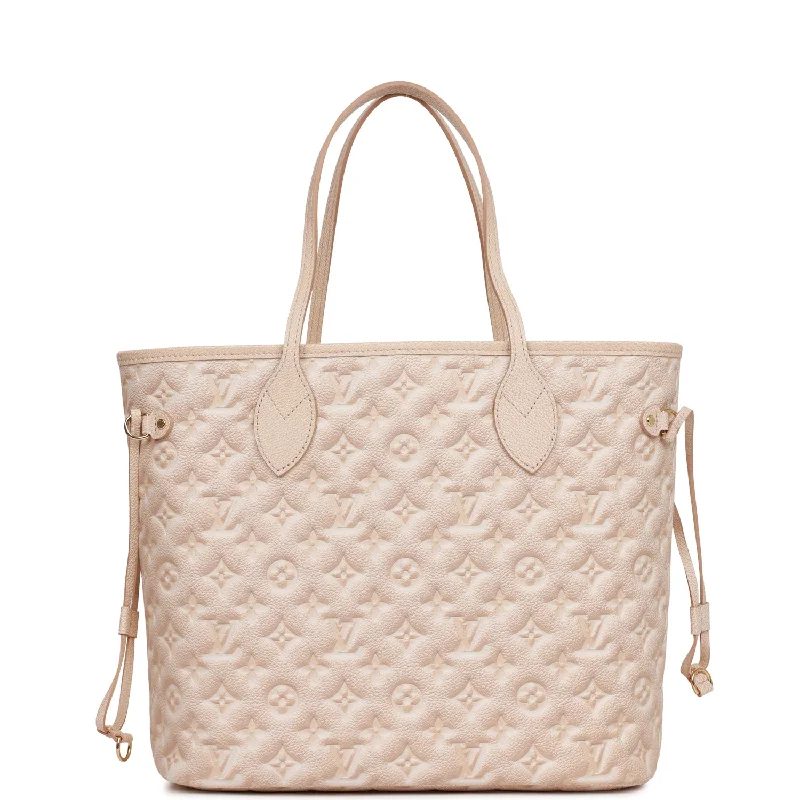 Louis Vuitton tote bags with a spacious interior and multiple pocketsLouis Vuitton Stardust Pale Beige Monogram Empreinte Neverfull MM