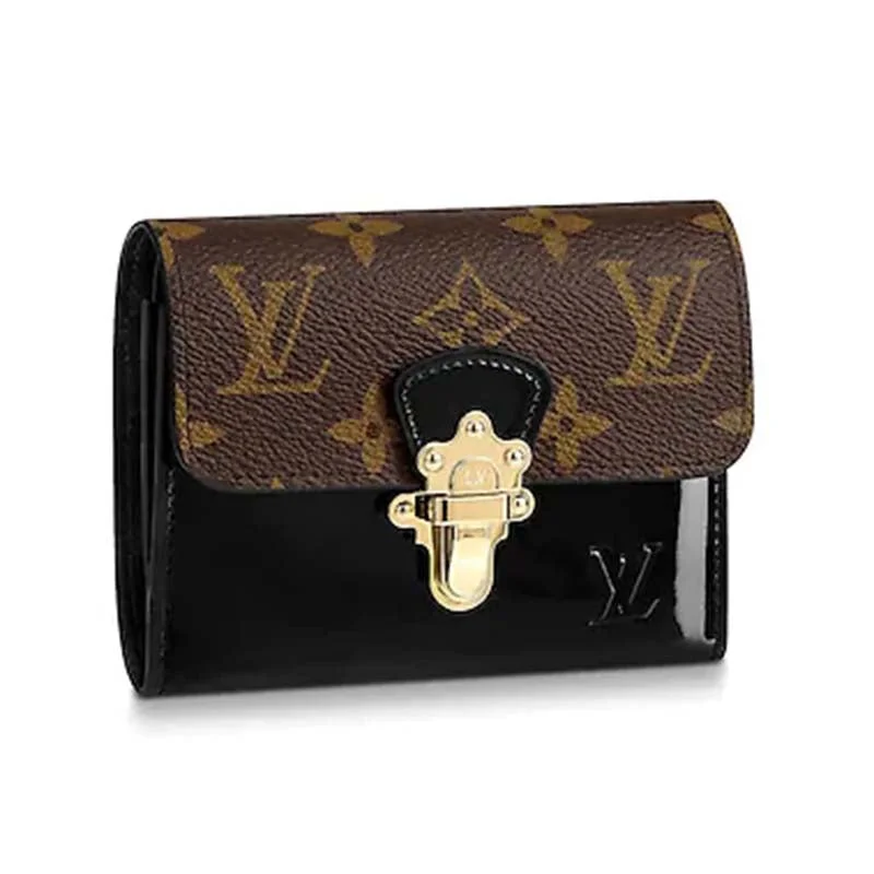 Louis Vuitton handbags with a beaded trim for a touch of glamourLouis Vuitton LV Women Cherrywood Compact Wallet Monogram Coated Canvas