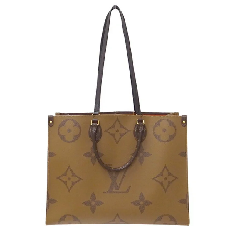 Louis Vuitton bags with a front - flap pocket for quick - access itemsLOUIS VUITTON Bag Monogram Giant Reverse Women's Handbag Shoulder 2way On the Go GM Brown M45320