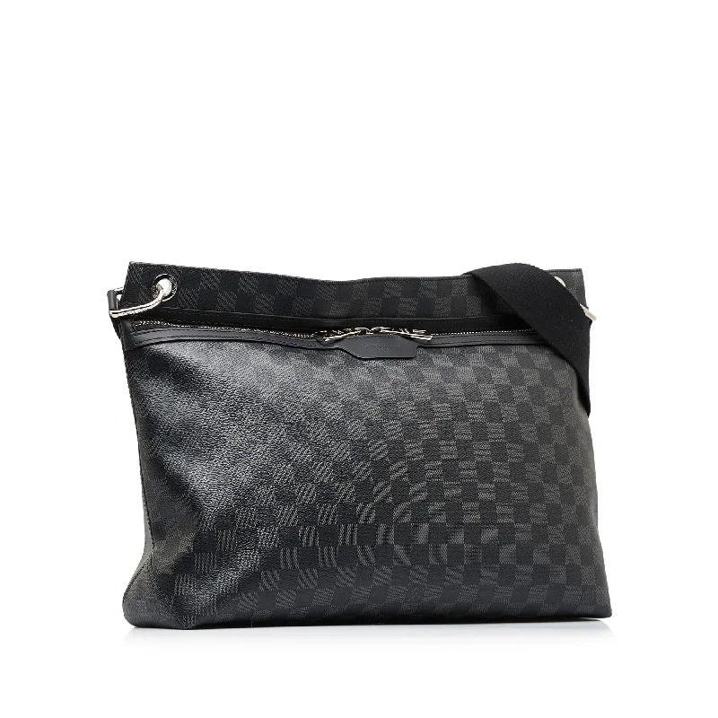 Ladies Louis Vuitton shoulder bags with a wide - width strap for comfortLouis Vuitton Damier Graphite Hunter (SHG-rGawjy)