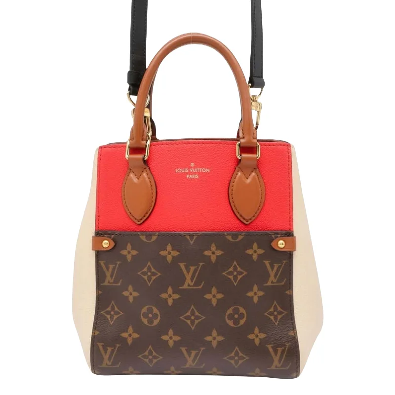 Louis Vuitton bags with a chain - link trim and a leather body for a modern edgeLOUIS VUITTON Fold PM Tote