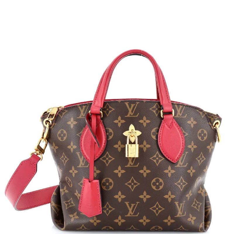 Louis Vuitton bags with a detachable mirror inside for on - the - go touch - upsLouis Vuitton Flower Zipped Tote Canvas