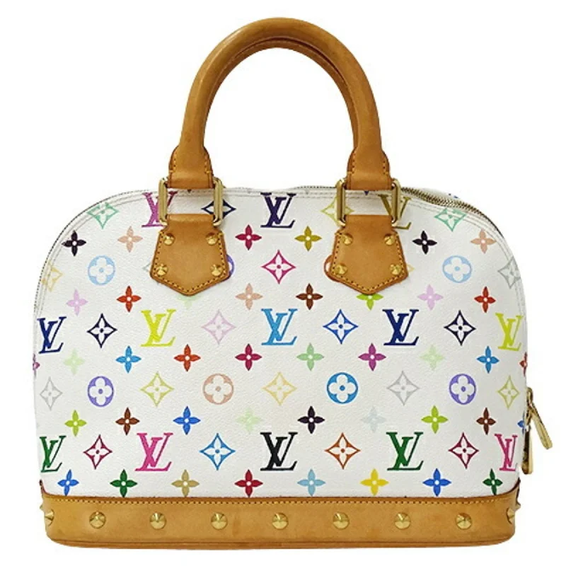 Ladies Louis Vuitton shoulder bags with a tassel decoration for charmLOUIS VUITTON Bag Monogram Multicolor Women's Handbag Alma Bronne M92647 White Studs