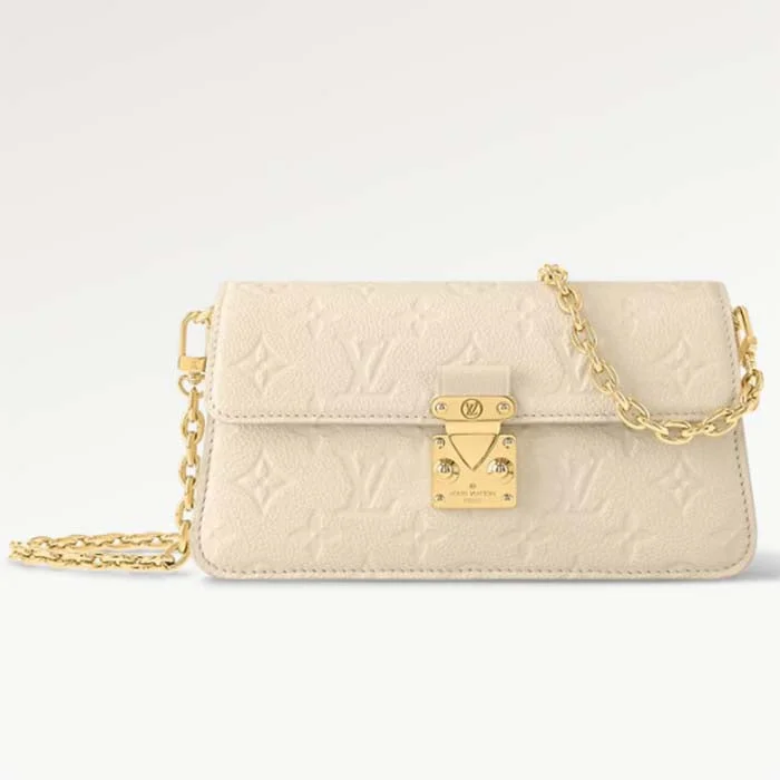 Louis Vuitton crossbody bags with a printed floral pattern for femininityLouis Vuitton LV Women Wallet On Chain Métis Cream Monogram Empreinte Embossed Supple Grained Cowhide Leather