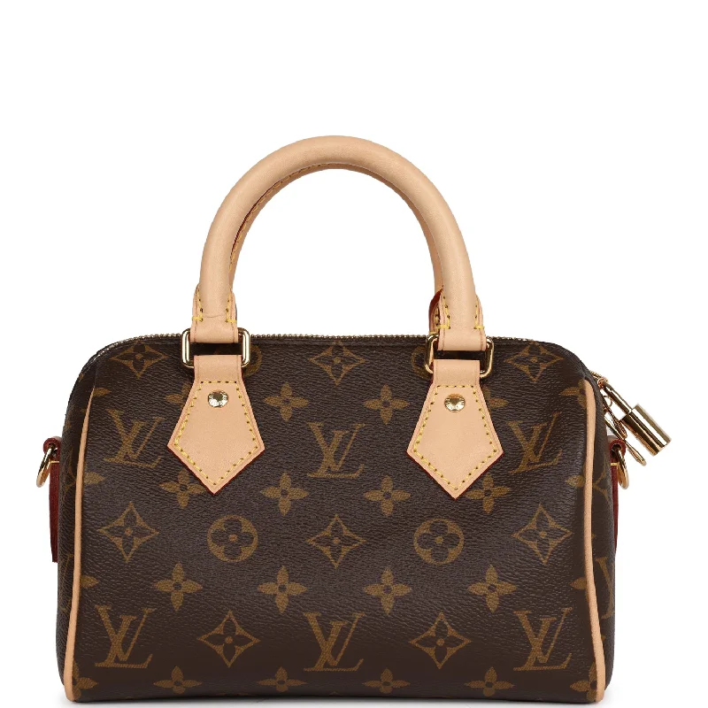 Louis Vuitton tote bags with a printed LV logo on the front for brand visibilityLouis Vuitton Monogram Speedy 20 Gold Hardware