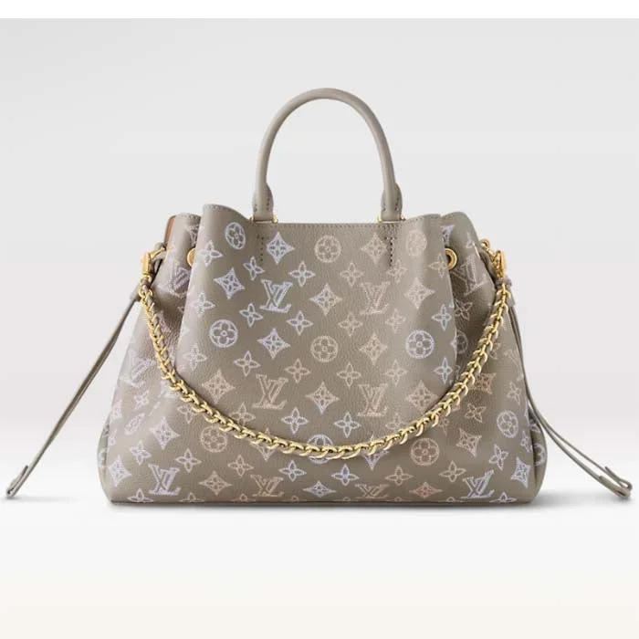 Louis Vuitton crossbody bags with a keychain holder for practicalityLouis Vuitton LV Women Bella Tote Gray Mahina Perforated Calfskin Leather