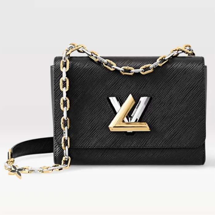 Louis Vuitton Alma bags featuring the signature top - handle designLouis Vuitton LV Women Twist MM Black Epi Grained Smooth Cowhide Leather