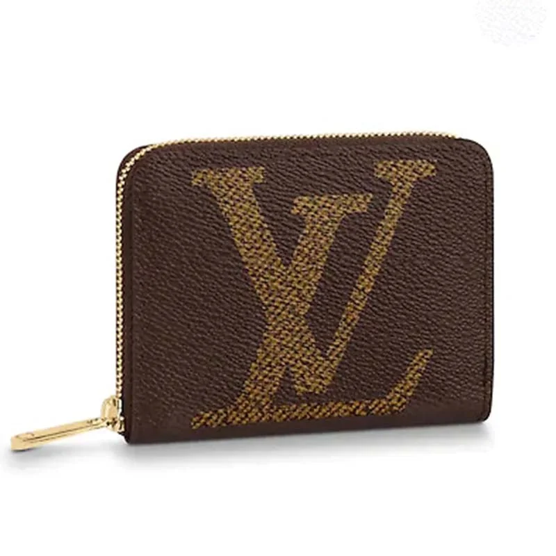 Ladies Louis Vuitton Capucines bags with gold - toned hardwareLouis Vuitton LV Unisex Zippy Coin Purse Giant Monogram Coated Canvas