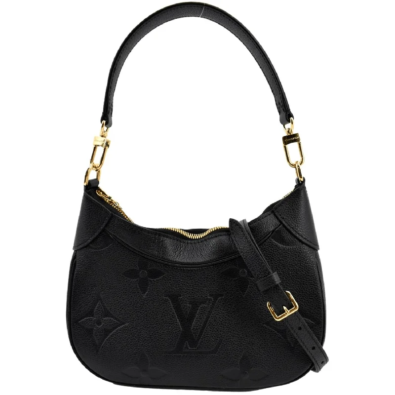 Ladies Louis Vuitton shoulder bags with a wide - width strap for comfortLOUIS VUITTON Bagatelle Monogram Empreinte Shoulder Bag Black