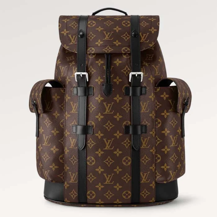 Ladies Louis Vuitton shoulder bags with a wide - width strap for comfortLouis Vuitton LV Unisex Christopher PM Backpack Monogram Canvas Body Flap Opening