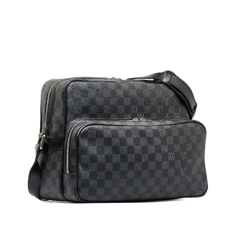 Ladies Louis Vuitton shoulder bags with a single - handle silhouetteLouis Vuitton Damier Graphite Sac Leoh (SHG-kdNCxc)