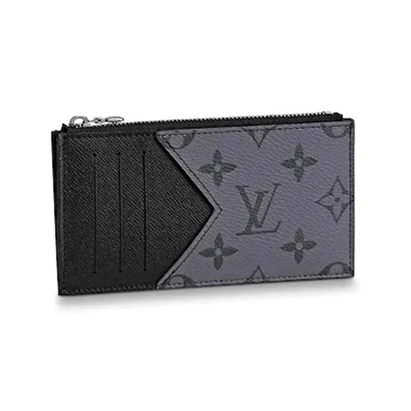 Louis Vuitton crossbody bags with adjustable shoulder straps for comfortLouis Vuitton LV Unisex Coin Card Holder Monogram Eclipse Coated Canvas