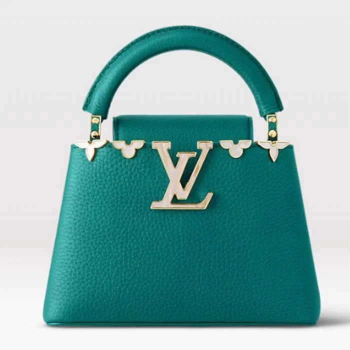 Louis Vuitton bags with a zippered interior pocket for better organizationLouis Vuitton LV Women Capucines Mini Handbag Green Taurillon Cowhide Leather