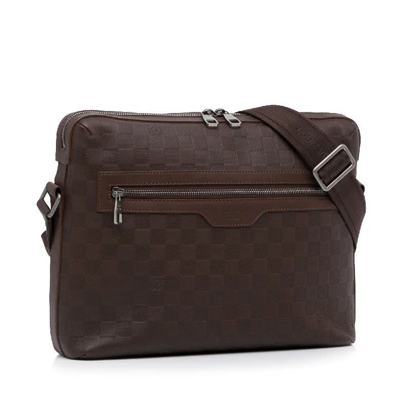 Ladies Louis Vuitton shoulder bags with a single - handle silhouetteLouis Vuitton Damier Infini Calypso MM (SHG-XviTBh)