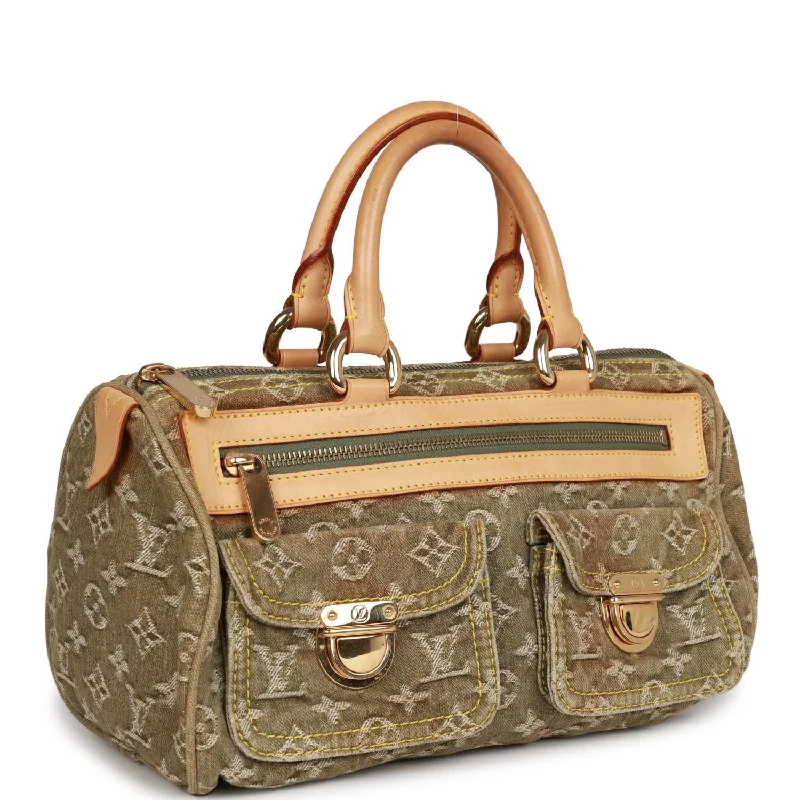 Small - sized Louis Vuitton Pochette Metis bags for a compact carryLouis Vuitton Green Monogram Denim Neo Speedy