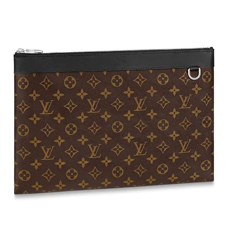 Medium - sized Louis Vuitton tote bags for work and shoppingLouis Vuitton LV Unisex Discovery Pochette GM Monogram Macassar-Brown