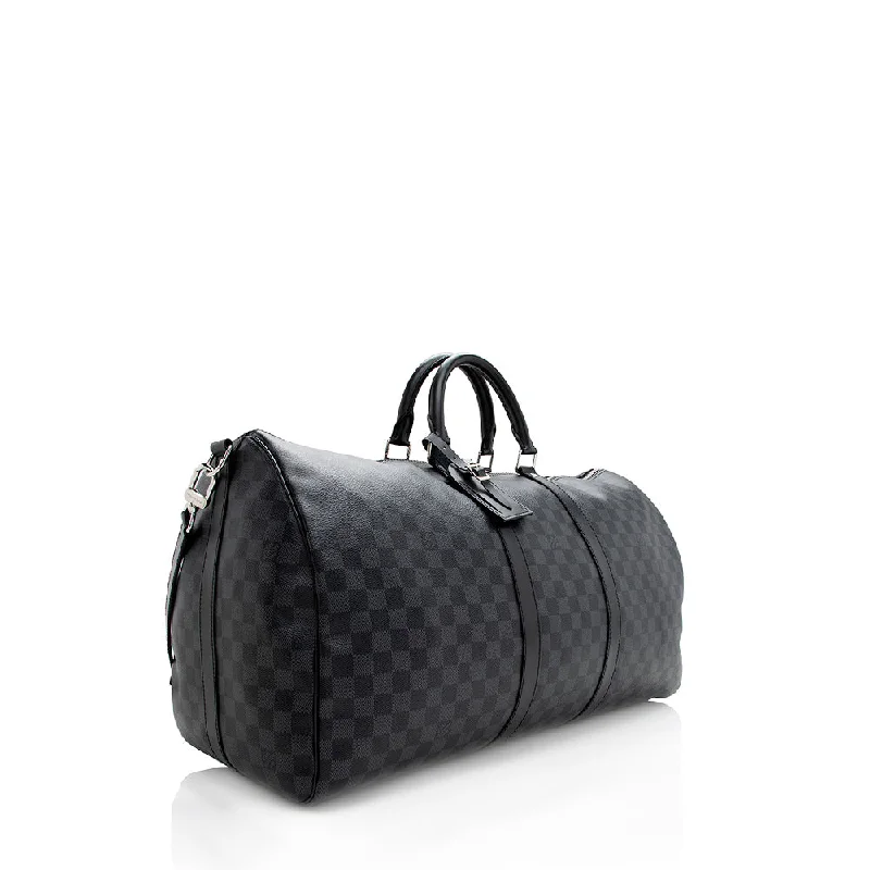 Ladies Louis Vuitton Capucines bags with gold - toned hardwareLouis Vuitton Damier Graphite Keepall Bandouliere 55 Duffel Bag (SHF-18775)