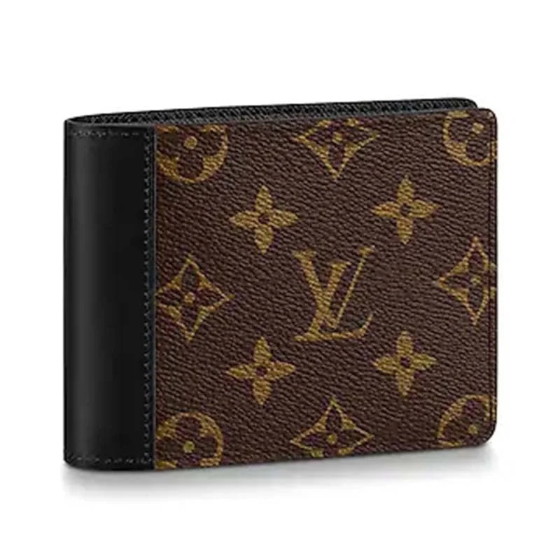 Louis Vuitton crossbody bags in a bold red color for a statementLouis Vuitton LV Unisex Multiple Wallet Monogram Macassar Coated Canvas