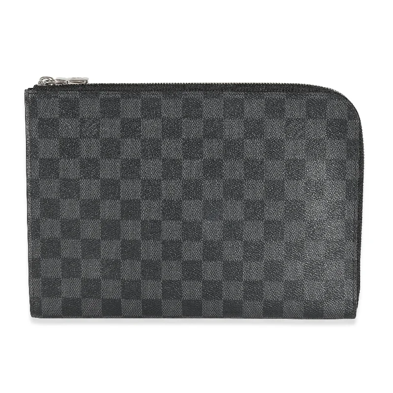 Louis Vuitton Petite Malle bags with a hard - shell structure for uniquenessLOUIS VUITTON Damier Graphite Canvas Pochette Jour PM