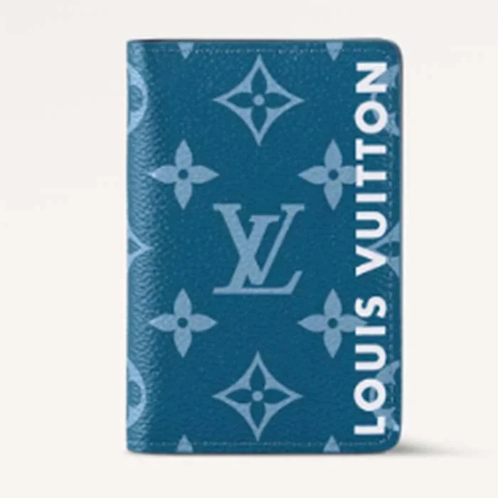 Louis Vuitton Alma bags with a leather - wrapped handle for a luxurious feelLouis Vuitton Unisex LV Pocket Organizer Atlantic Blue Monogram Coated Canvas