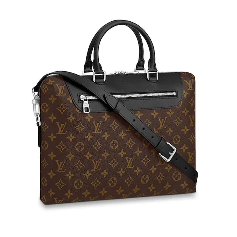 Ladies Louis Vuitton handbags with a detachable coin purse insideLouis Vuitton LV Men Porte-Documents Jour Monogram Macassar Canvas