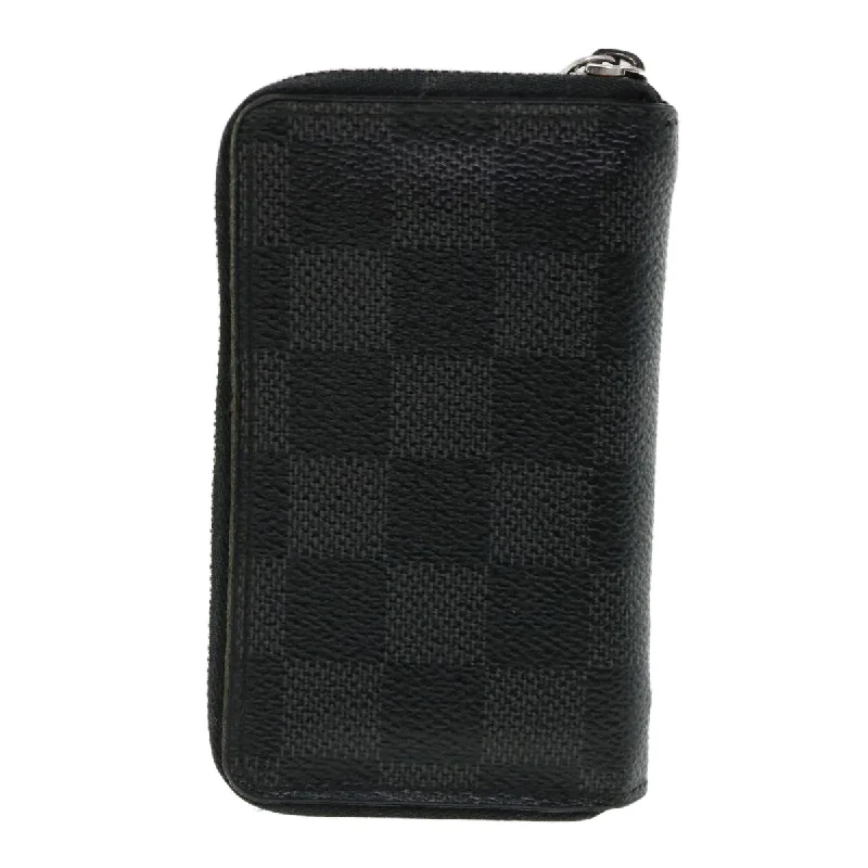 Louis Vuitton bags with a front - flap pocket for quick - access itemsLOUIS VUITTON Damier Graphite Zippy Coin Purse Coin Purse M63076 LV Auth th3317