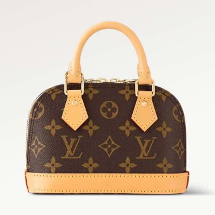 Louis Vuitton Alma bags with a detachable shoulder strap for versatilityLouis Vuitton LV Women Nano Alma Handbag Monogram Coated Canvas Natural Cowhide Leather