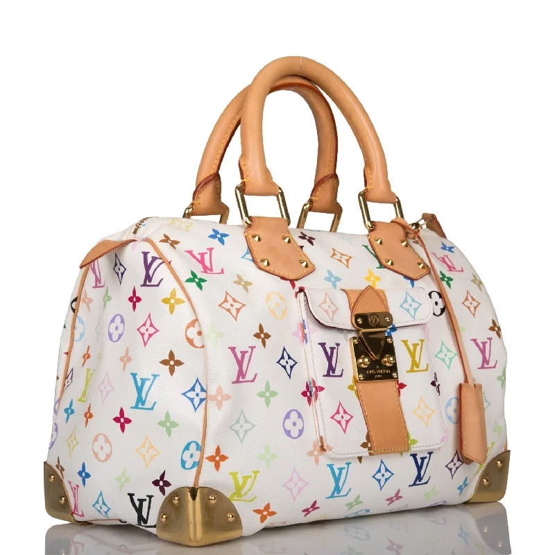 Louis Vuitton crossbody bags with adjustable shoulder straps for comfortLouis Vuitton Monogram Multicolor White Speedy 30 ( - Excellent)