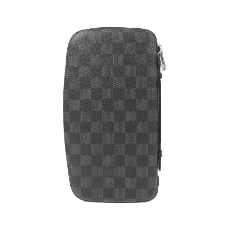 Louis Vuitton backpacks with a padded back panel for comfort during long - wearLouis Vuitton Damier Graphite Organizer Atoll N48255 Travel Case