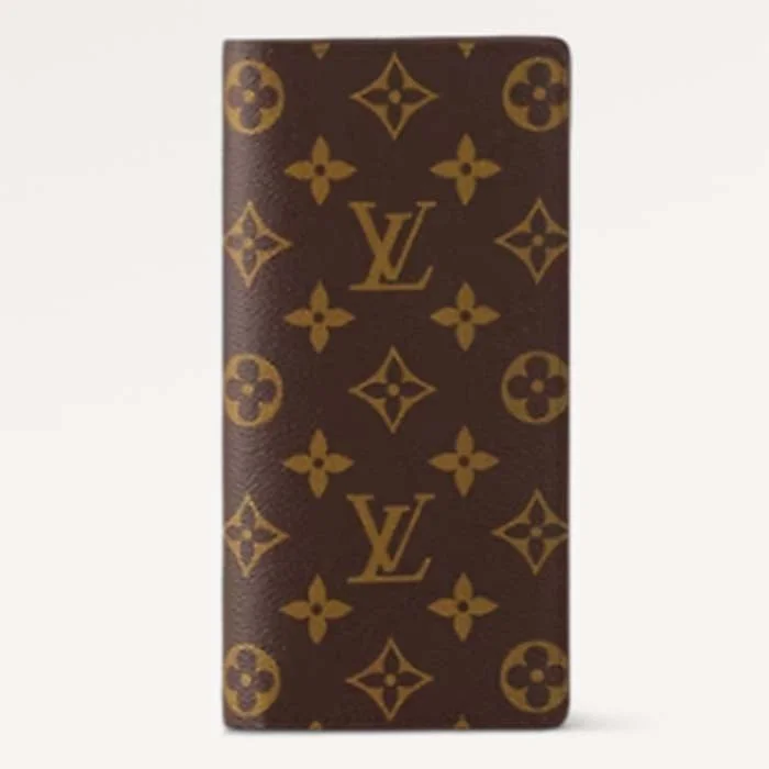 Louis Vuitton backpacks with a padded back panel for comfort during long - wearLouis Vuitton LV Unisex Brazza Wallet Brown Monogram Canvas