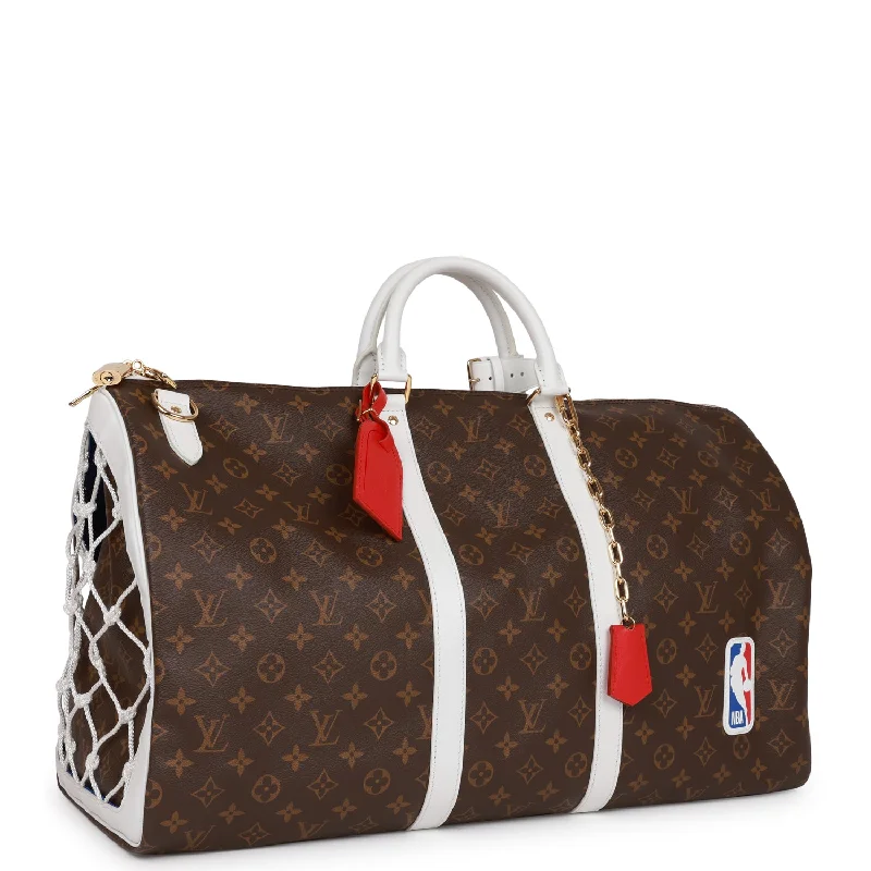 Louis Vuitton bags with a magnetic snap closure for easy accessLouis Vuitton x NBA Monogram Keepall Bandouliere 55