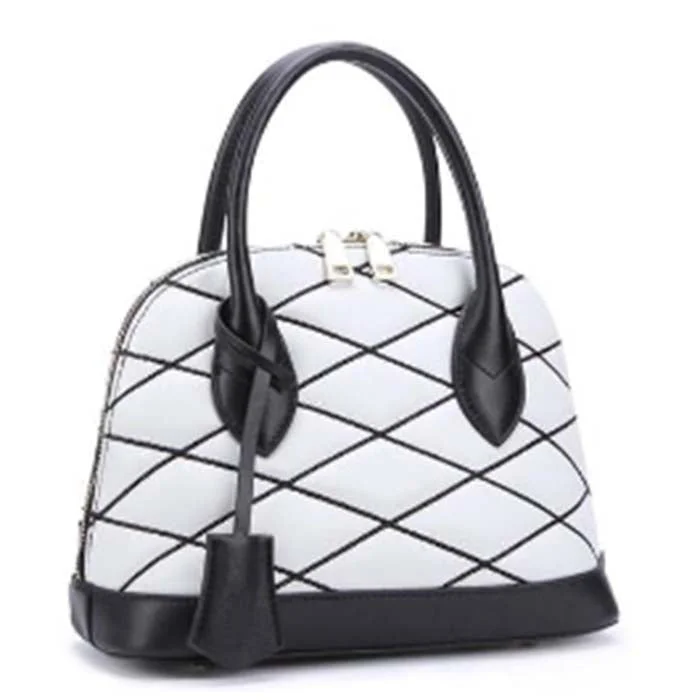 Louis Vuitton bags with a detachable mobile phone holder for convenienceLouis Vuitton LV Women Alma BB Handbag White Black Lamb Cowhide Leather