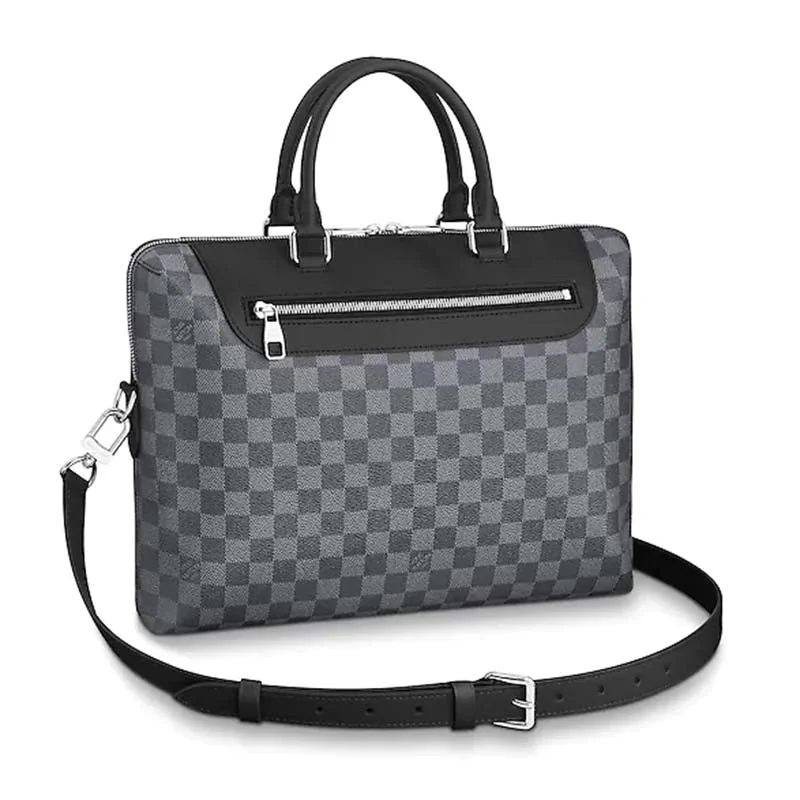 Louis Vuitton Capucines bags with smooth calfskin leather for luxuryLouis Vuitton LV Men Porte-Documents Jour Damier Graphite Canvas