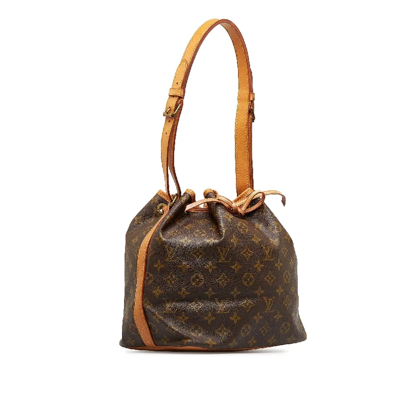 Louis Vuitton bags with a magnetic snap closure for easy accessLOUIS VUITTON Monogram Petit Noe Bucket Bag