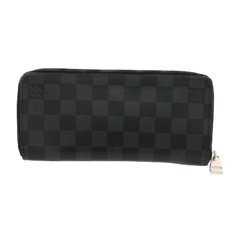 Louis Vuitton handbags with a patent - leather finish for a shiny lookLOUIS VUITTON Damier Graphite Zippy Wallet Vertical N63095 LV Auth 39379