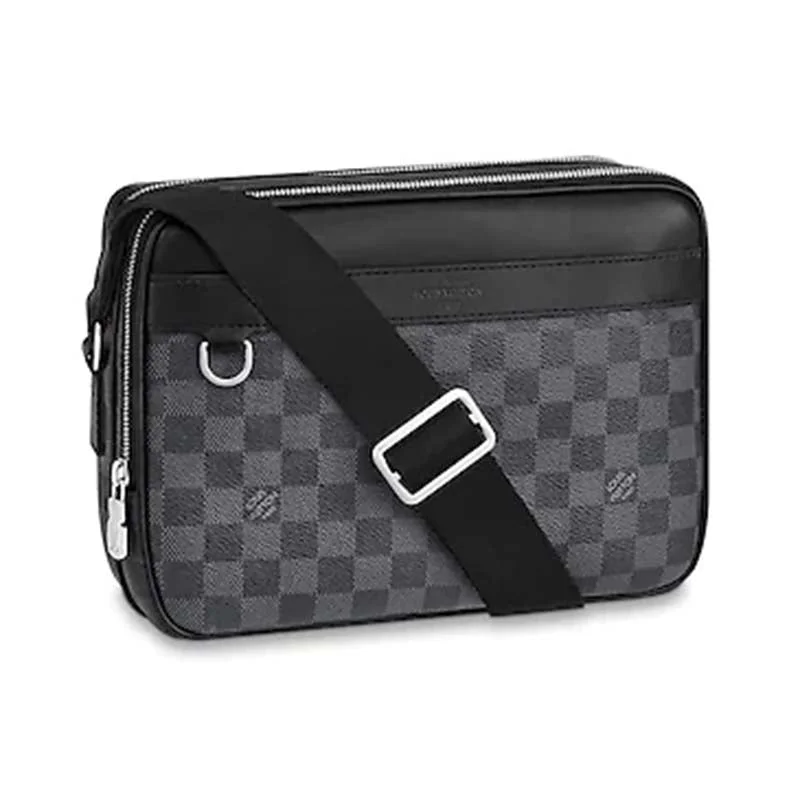 Louis Vuitton tote bags with a double - handle and shoulder - strap optionLouis Vuitton LV Men Trocadero Messenger Bag Damier Graphite Canvas